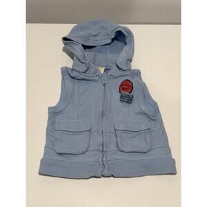 Kids Boys George Hoodie Sleeveless Size 6-9 Months Blue With Full Zip